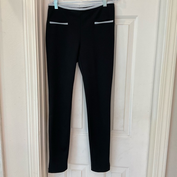 XXI Collection Cigarette Pants, Black w/ White Detail, Side Zip, Stretch… - Picture 1 of 10